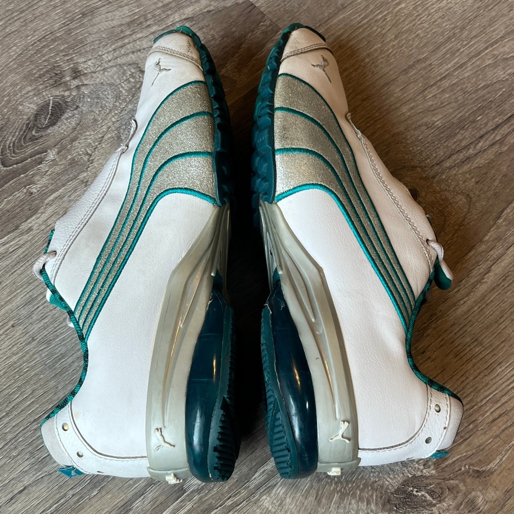 Puma Cell Jago 8 Silver Metallic Greengrass Retro Sneakers Womens 9 UK 6.5 EU 40